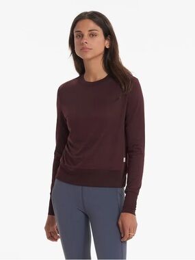 Vuori Maroon Burgundy Daydream Crew Long Sleeve Shirt